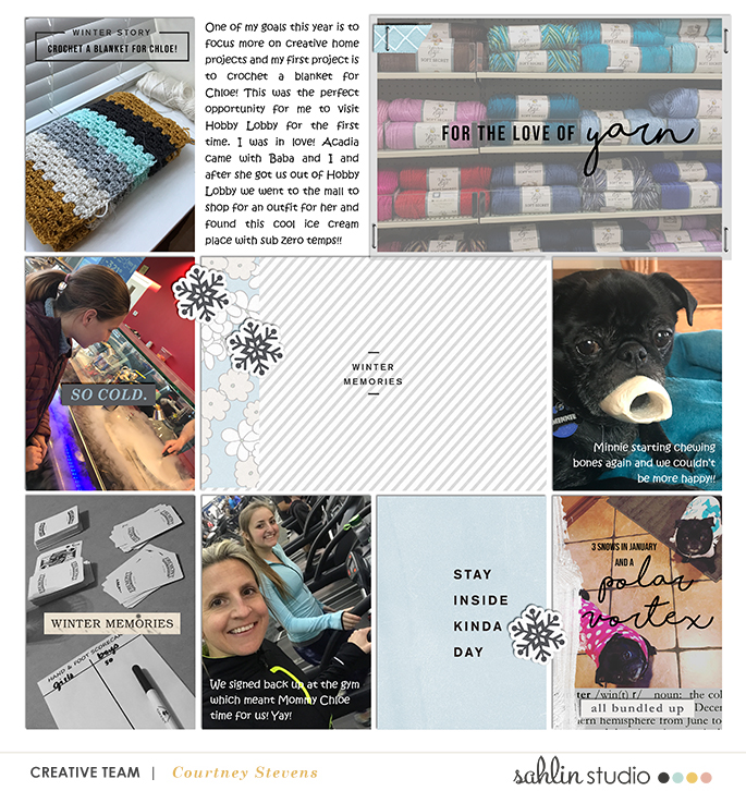 Winter Story Project Life digital scrapbooking layout using Winter Stories by Sahlin Studio