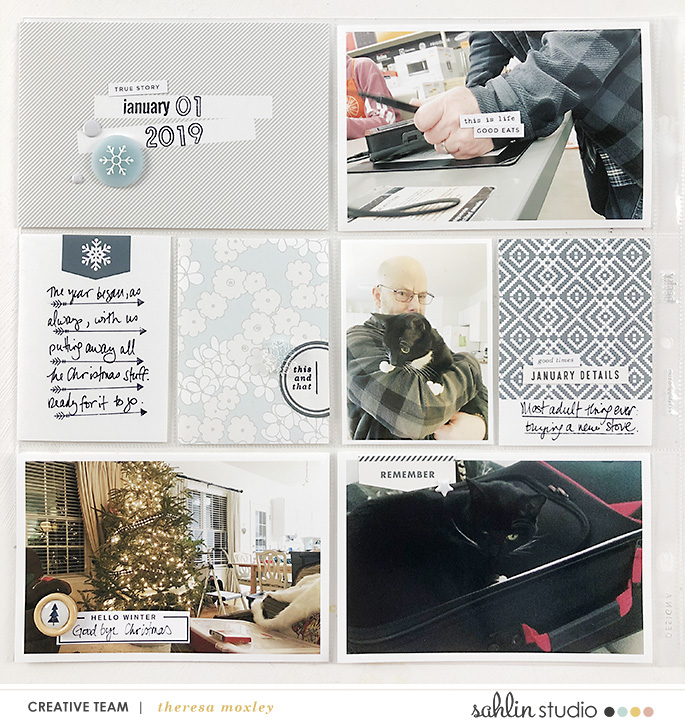 Winter Story Memories Project Life page scrapbooking layout using Winter Stories by Sahlin Studio