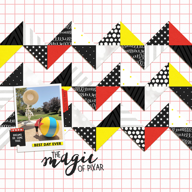Disney The Magic of Pixar digital Project Life scrapbooking layout using Project Mouse (Vibes) Elements by Britt-ish Designs and Sahlin Studio - Perfect for scrapbooking or in your Disney Project Life or Project Mouse albums!!