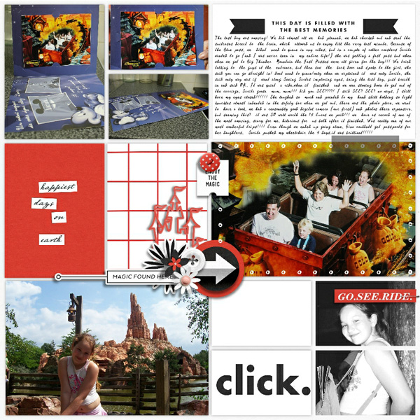 Disney Happiest place on Earth digital Project Life scrapbooking layout using Project Mouse (Vibes) Elements by Britt-ish Designs and Sahlin Studio