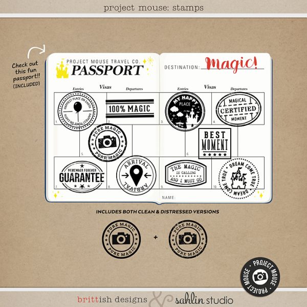 Project Mouse: Stamps by Britt-ish Designs and Sahlin Studio - Prefect for digital scrapbooking your Project Mouse albums!!
