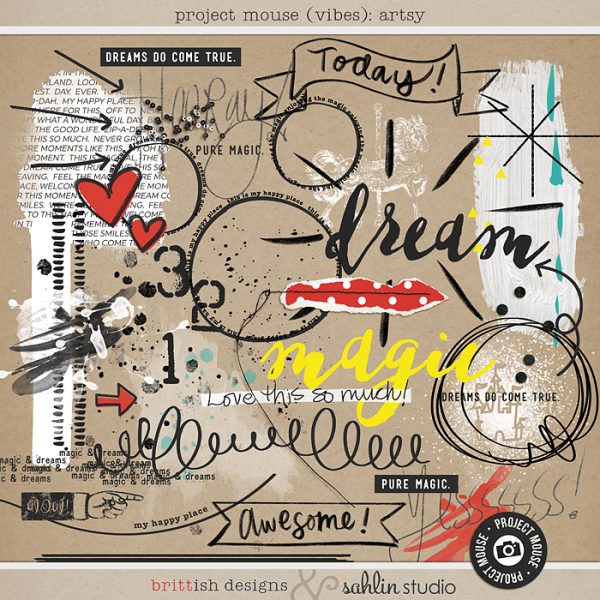 Project Mouse (Vibes) Artsy by Britt-ish Designs and Sahlin Studio - Perfect for scrapbooking or in your Disney Project Life or Project Mouse albums!!