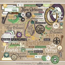 Project Mouse (New Orleans): Elements by Britt-ish Designs and Sahlin Studio - Perfect for your scrapbooking your New Orleans, Tiana, Bayou Moments in your Disney Project Life or Project Mouse album