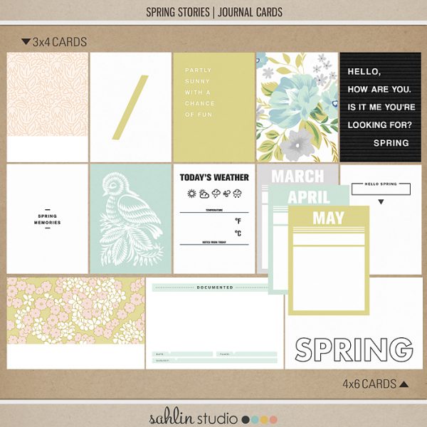 Spring Stories (Journal Cards) by Sahlin Studio - Perfect for scrapbooking your spring/ Easter Project Life memories.