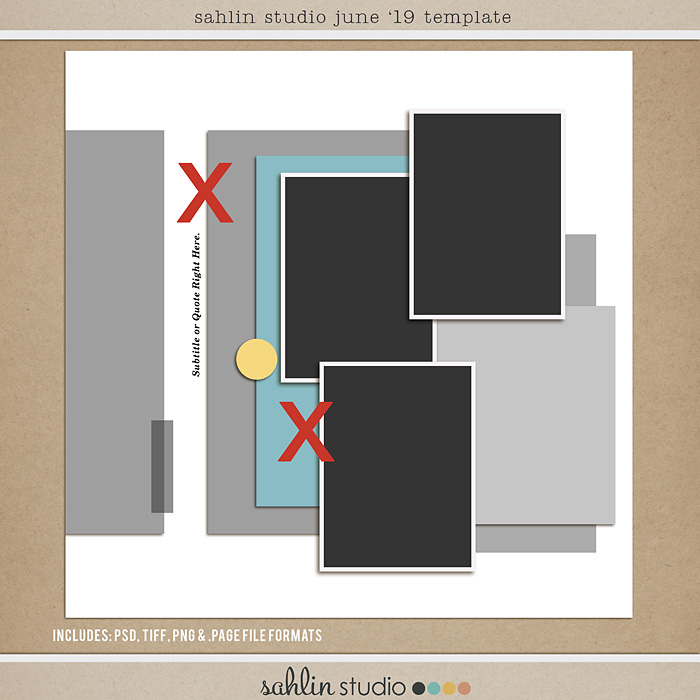 Sahlin Studio, Digital Scrapbooking DesignsFREE Digital Scrapbooking  Template / Sketch, June '23 - Sahlin Studio