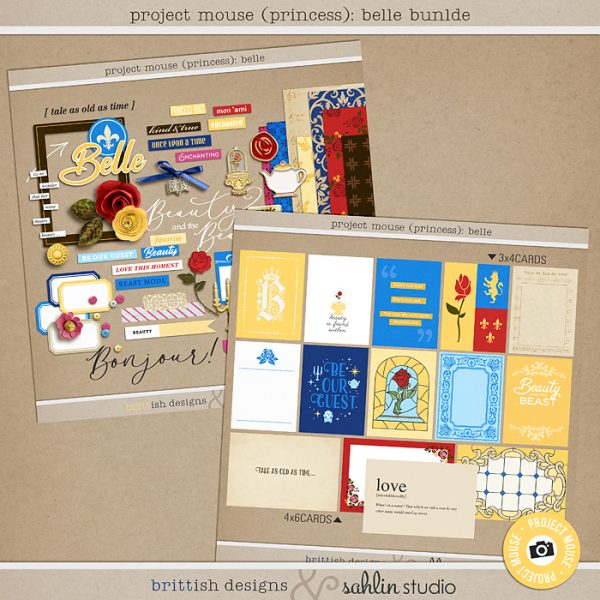 Project Mouse (Princess) Belle | Bundle by Britt-ish Designs and Sahlin Studio - Perfect for documenting Beauty and the Beast or other magical moments in your Project Life / Project Mouse album!!