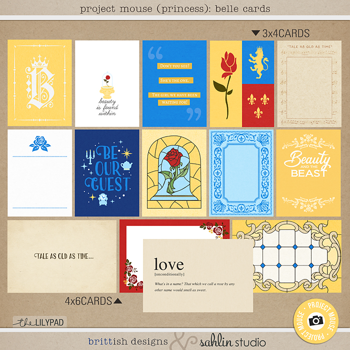 Project Mouse (Princess) Belle | Journal Cards by Britt-ish Designs and Sahlin Studio - Perfect for documenting Beauty and the Beast or other magical moments in your Project Life / Project Mouse album!!