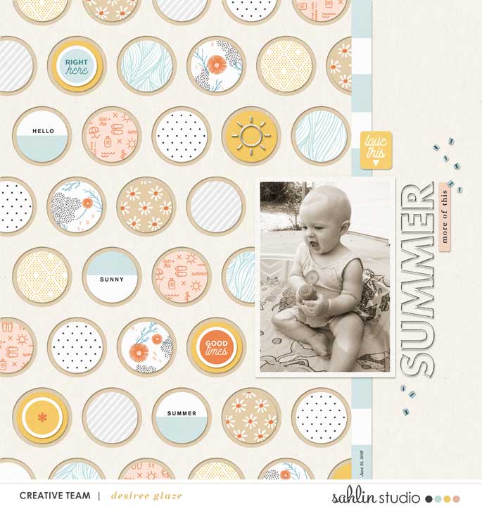 Summer Documented digital scrapbook layout using Summer Stories | Kit by Sahlin Studio