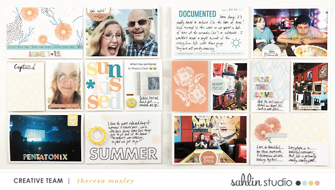 Summer Documented SUNKISSED digital Project Life scrapbook layout using Summer Stories | Kit by Sahlin Studio