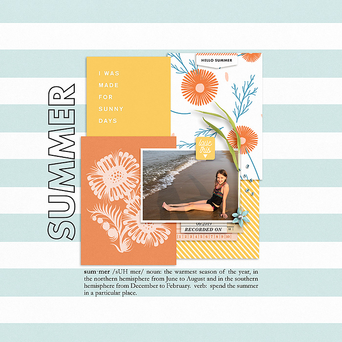 Summer Beach Documented digital scrapbook layout using Summer Stories | Kit by Sahlin Studio