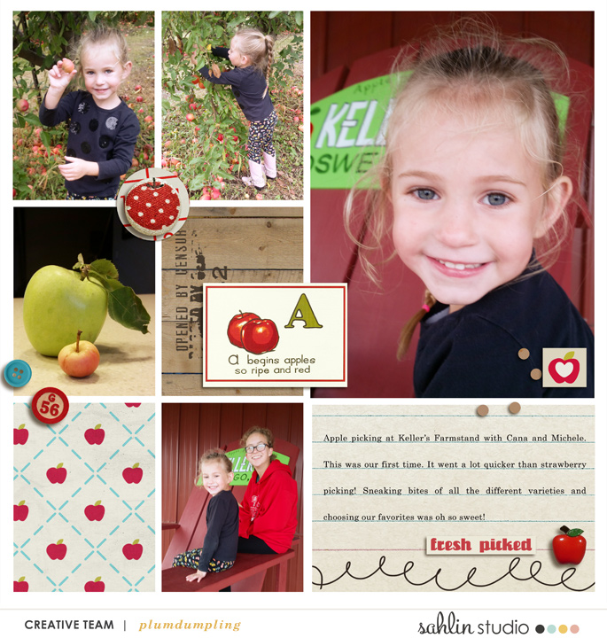 digital scrapbooking layout created by plumdumpling featuring Apple Orchard by Sahlin Studio