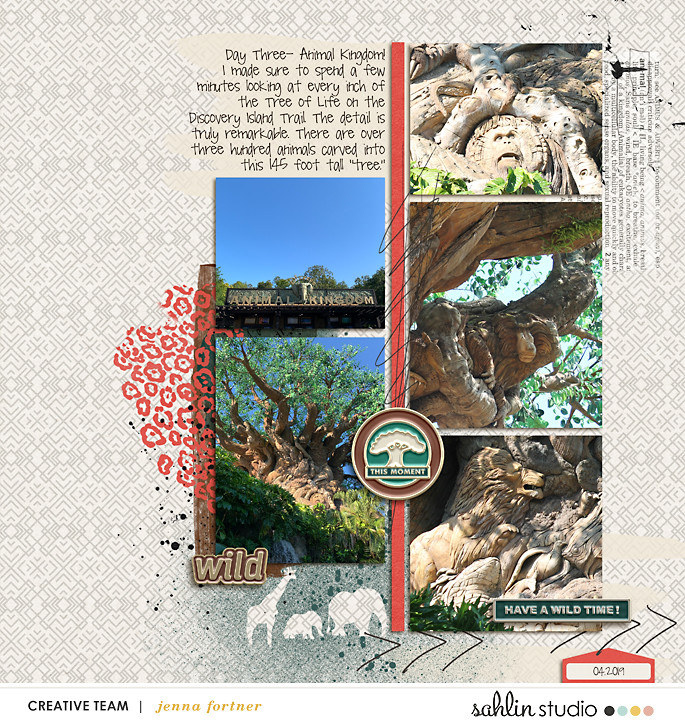 Disney Animal Kingdom Tree of Life digital scrapbook layout using Project Mouse (Animal) | Artsy & Pins by Britt-ish Designs and Sahlin Studio