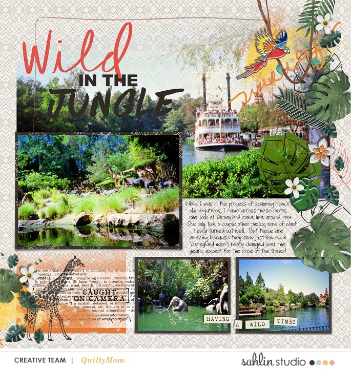 Disney Wild in the Jungle Mark Twain River Boat digital scrapbook layout using Project Mouse (Animal) | Artsy & Pins by Britt-ish Designs and Sahlin Studio