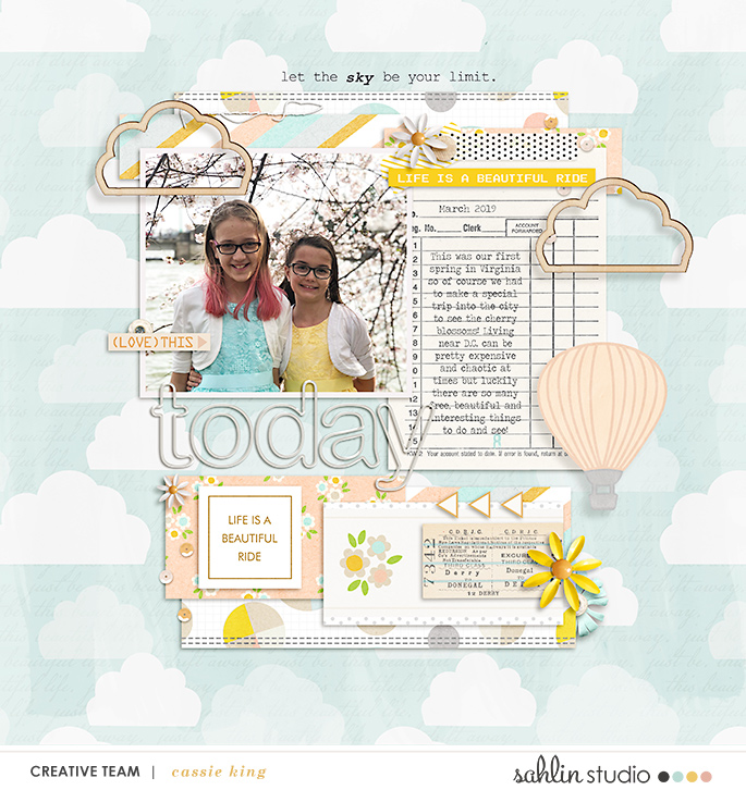 digital scrapbooking layout created by cassie king featuring September 2019 FREE Template by Sahlin Studio