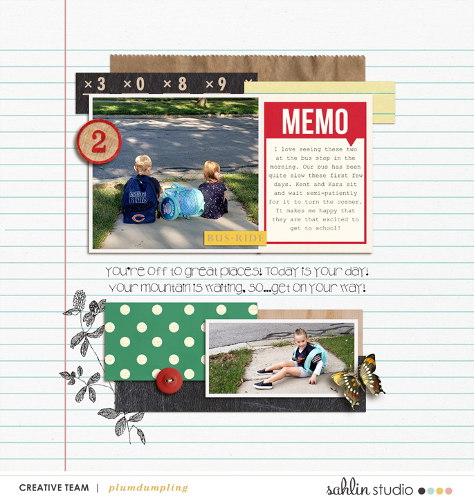 digital scrapbooking layout created by plumdumpling featuring September 2019 FREE Template by Sahlin Studio