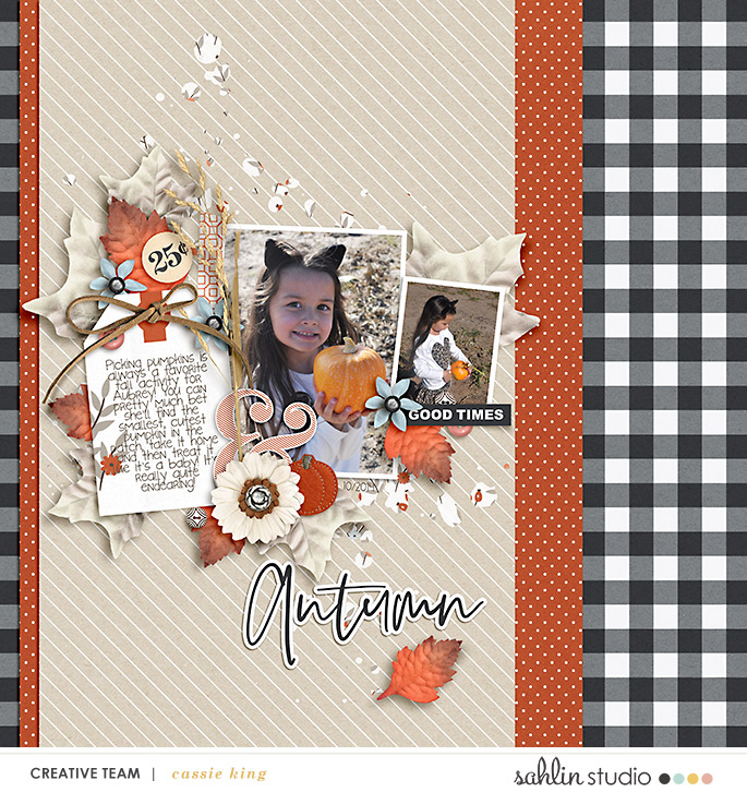 digital scrapbooking layout created by cassie king featuring Gather by Sahlin Studio