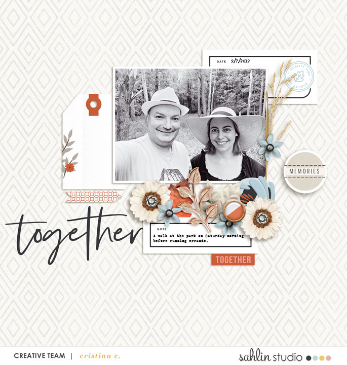 digital scrapbooking layout created by cristina featuring Gather by Sahlin Studio