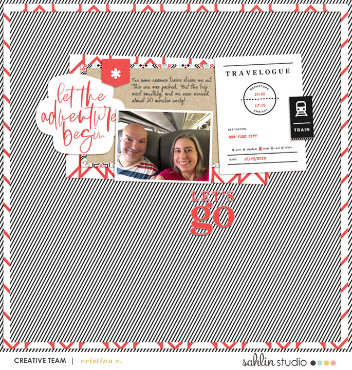 Let's Go! digital scrapbook page layout using On Our Way - a travel collection by Sahlin Studio