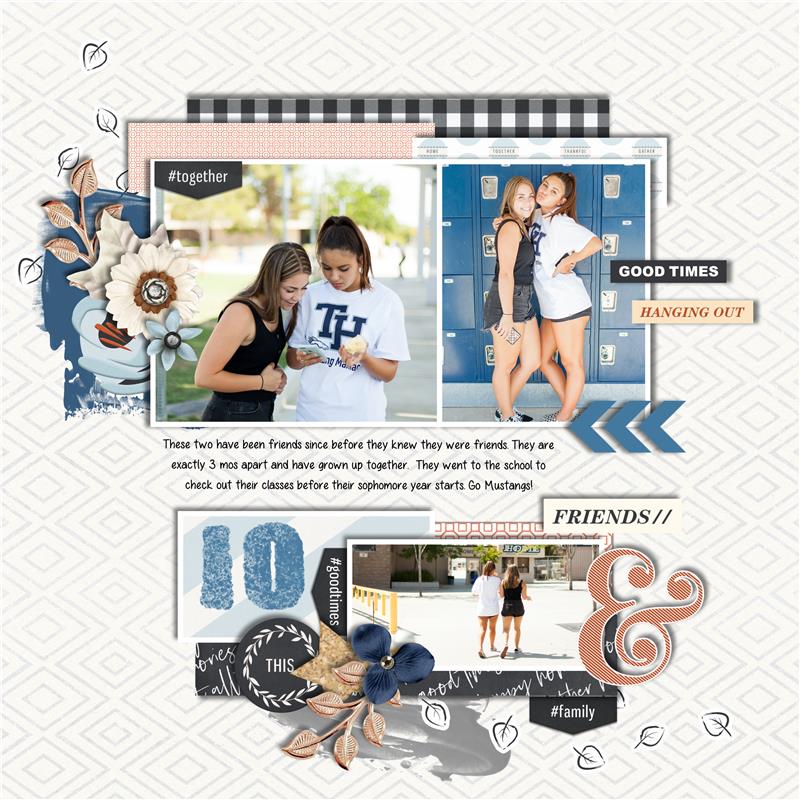 digital scrapbooking layout created by Trish featuring September 2019 FREE Template by Sahlin Studio