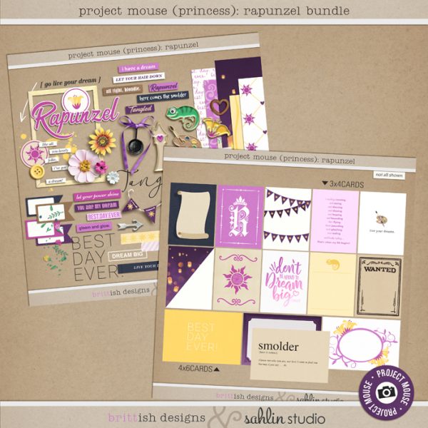 Project Mouse (Princess) Rapunzel | BUNDLE by Britt-ish Designs and Sahlin Studio - Perfect for documenting Disney Tangled Rapunzel or other magical moments in your Project Life / Project Mouse album!!
