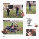 Autumn Fall Memories "Alexa Rake the Leaves" Scrapbooking Project Life page using Autumn Stories | Journal Cards by Sahlin Studio
