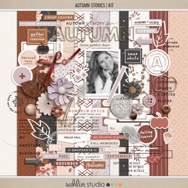 Autumn Stories | Kit by Sahlin Studio - Perfect for documenting your fall / autumn scrapbooks and Project Life albums!!