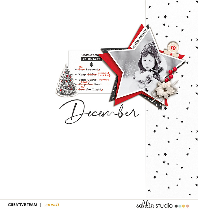 December Oh What Fun digital scrapbook page using Holly Days by Sahlin Studio