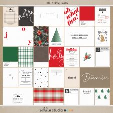 Holly Days | Journal Cards by Sahlin Studio - Perfect for documenting your winter / Christmas scrapbooks, Project Life albums and December Daily pages!!