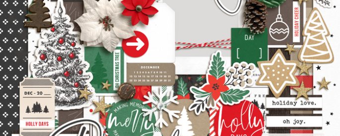 Holly Days | Kit by Sahlin Studio - Perfect for documenting your winter / Christmas scrapbooks, Project Life albums and December Daily pages!!