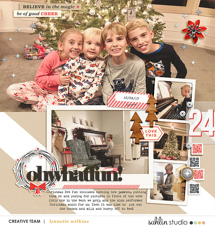 digital scrapbooking layout created by lynnette featuring Oh What Fun by Sahlin Studio