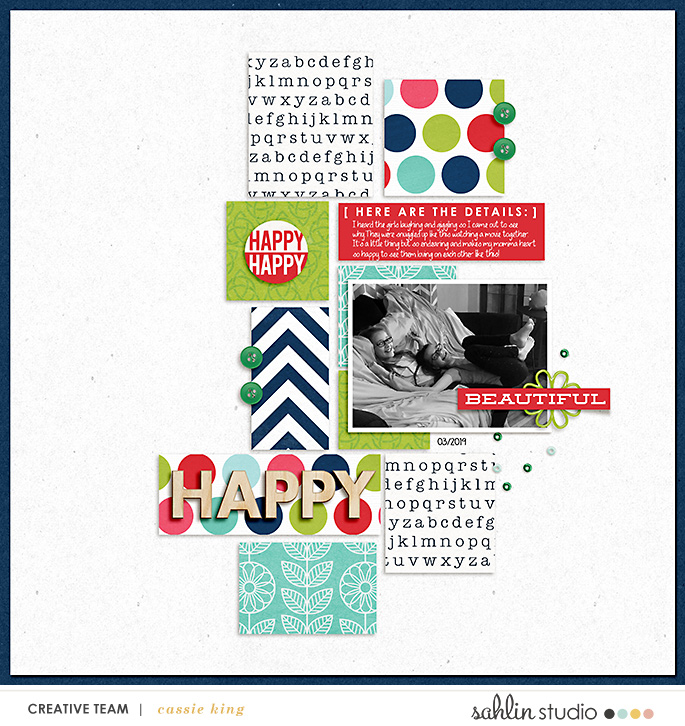 digital scrapbooking layout created by cassie king featuring February 2020 FREE Template by Sahlin Studio