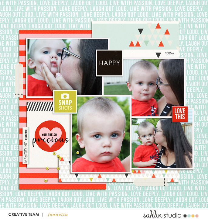 digital scrapbooking layout created by fonnetta featuring Melon Sorbet by Sahlin Studio