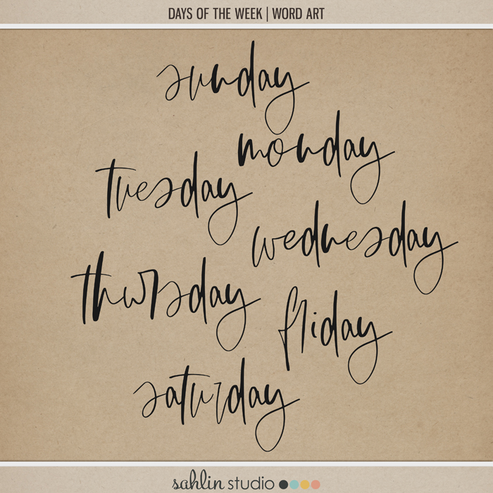 Days of the Week (Word Art) by Sahlin Studio