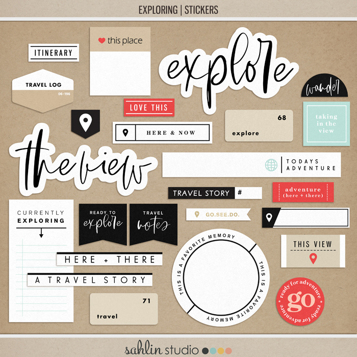 Sahlin Studio, Digital Scrapbooking DesignsExploring (Stickers) - Sahlin  Studio