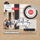 Exploring Here and There digital scrapbook page layout using Exploring - a travel collection by Sahlin Studio