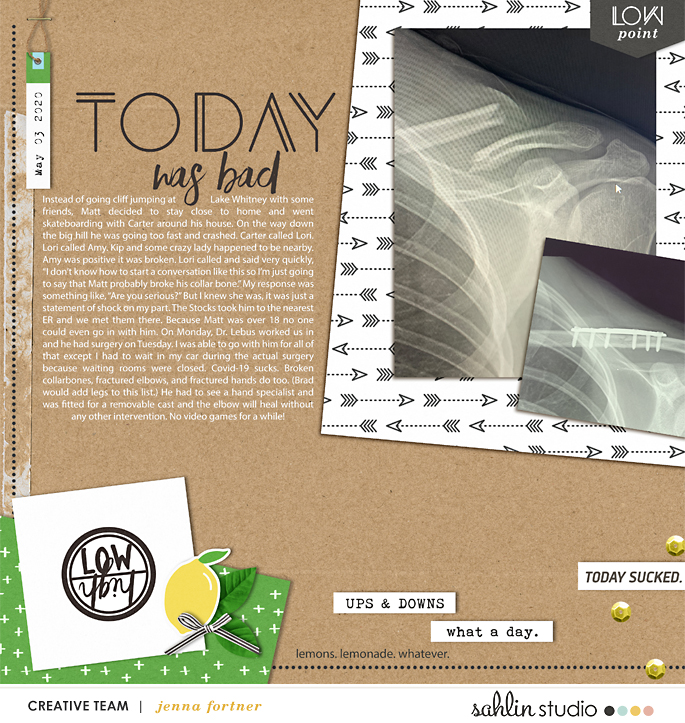 digital scrapbooking layout created by jenna featuring Highs and Lows by Sahlin Studio