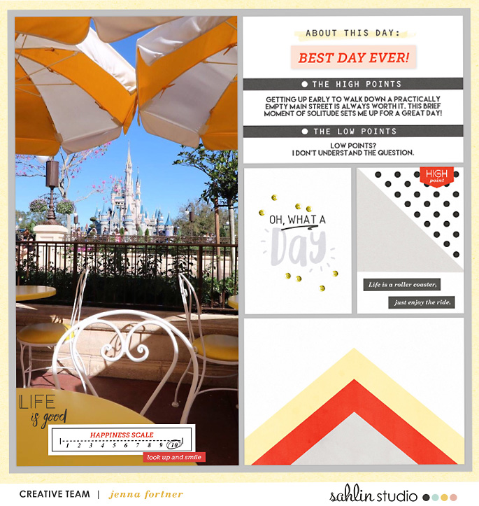 digital scrapbooking layout created by jenna featuring Highs and Lows by Sahlin Studio