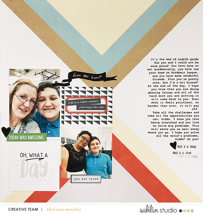 hybrid digital scrapbooking layout created by theresa moxley featuring Highs and Lows by Sahlin Studio