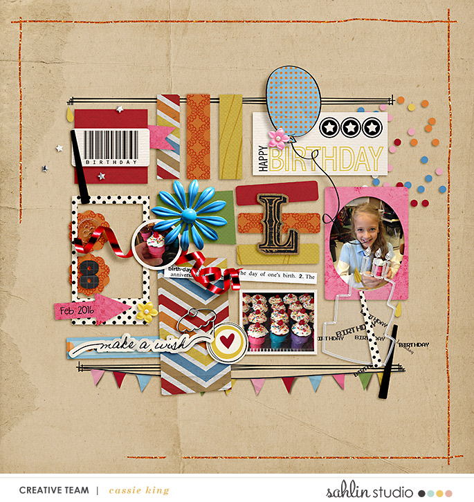 digital scrapbooking layout created by cassie king featuring Make a Wish by Sahlin Studio and Valorie Wibbens