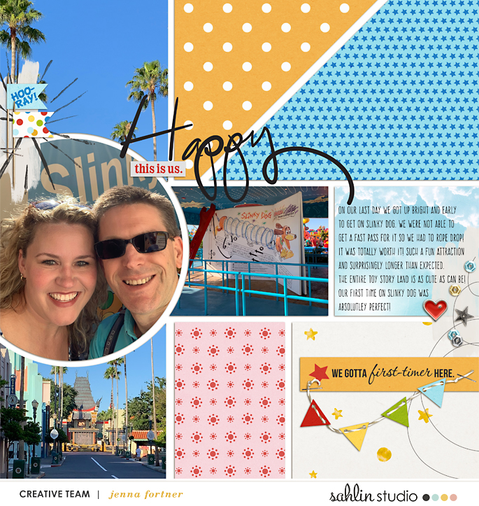 digital scrapbooking layout created by jenna featuring July 2020 FREE Template by Sahlin Studio