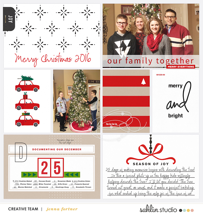 digital scrapbooking layout created by jenna featuring Home for the Holidays by Sahlin Studio