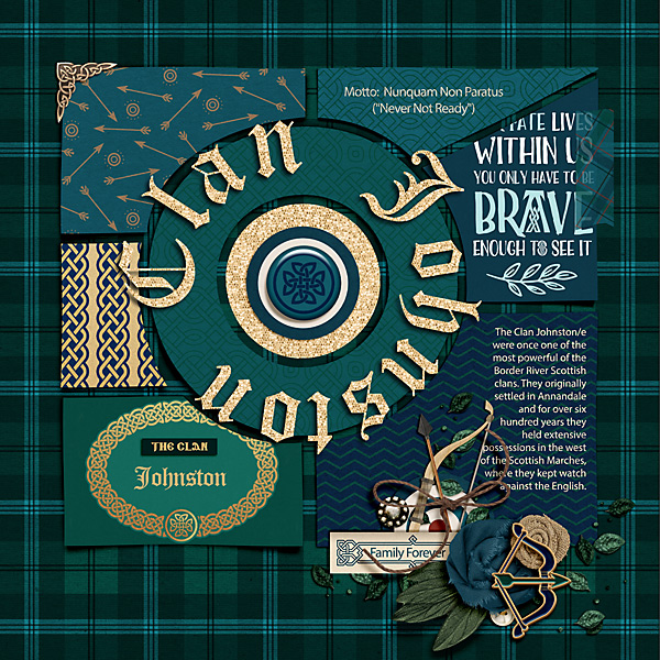 Clan Scotland digital scrapbook page layout using Project Mouse (Princess) Merida | Kit & Journal Cards by Britt-ish Designs and Sahlin Studio
