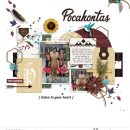 Meeting Pocahontas Just Around the River bend digital scrapbook page layout using Project Mouse (Princess) Pocahontas | Kit & Journal Cards by Britt-ish Designs and Sahlin Studio