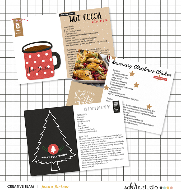 Christmas Recipe Card digital scrapbooking about Christmas using Favorite Things by Sahlin Studio