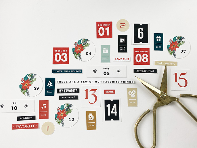 Favorite Things (Journal Cards) & December Days Numbers by Sahlin Studio- Perfect for your December Daily, Document Your December, Project Life and Christmas albums!!