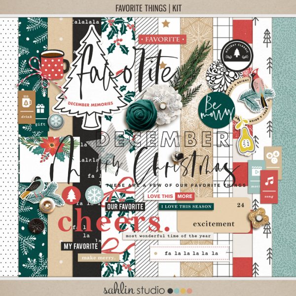 Favorite Things (Kit) by Sahlin Studio- Perfect for your December Daily, Document Your December, Project Life and Christmas albums!!