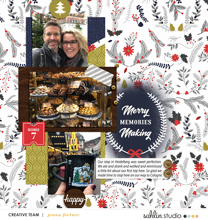 digital scrapbooking layout created by jenna featuring December by Sahlin Studio