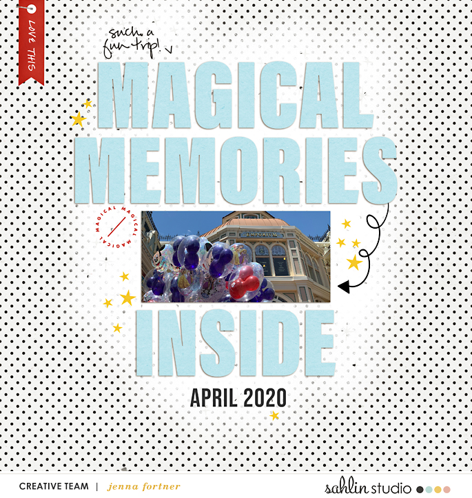 Magical Memories Inside Disney digital scrapbooking Album COVER layout using the Project Mouse (See Ya Real Soon) by Britt-ish Designs and Sahlin Studio