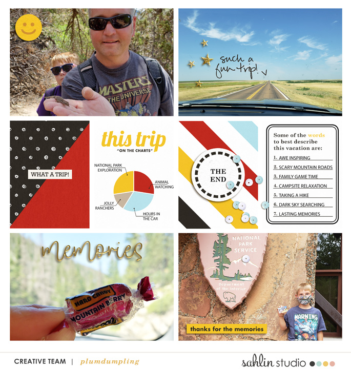 This Trip in Stats digital scrapbooking layout using the Project Mouse (See Ya Real Soon) by Britt-ish Designs and Sahlin Studio