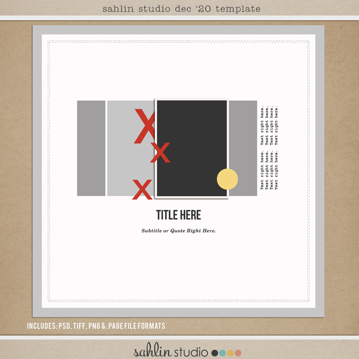 Sahlin Studio, Digital Scrapbooking DesignsFREE Digital Scrapbooking  Template / Sketch, December '20 - Sahlin Studio